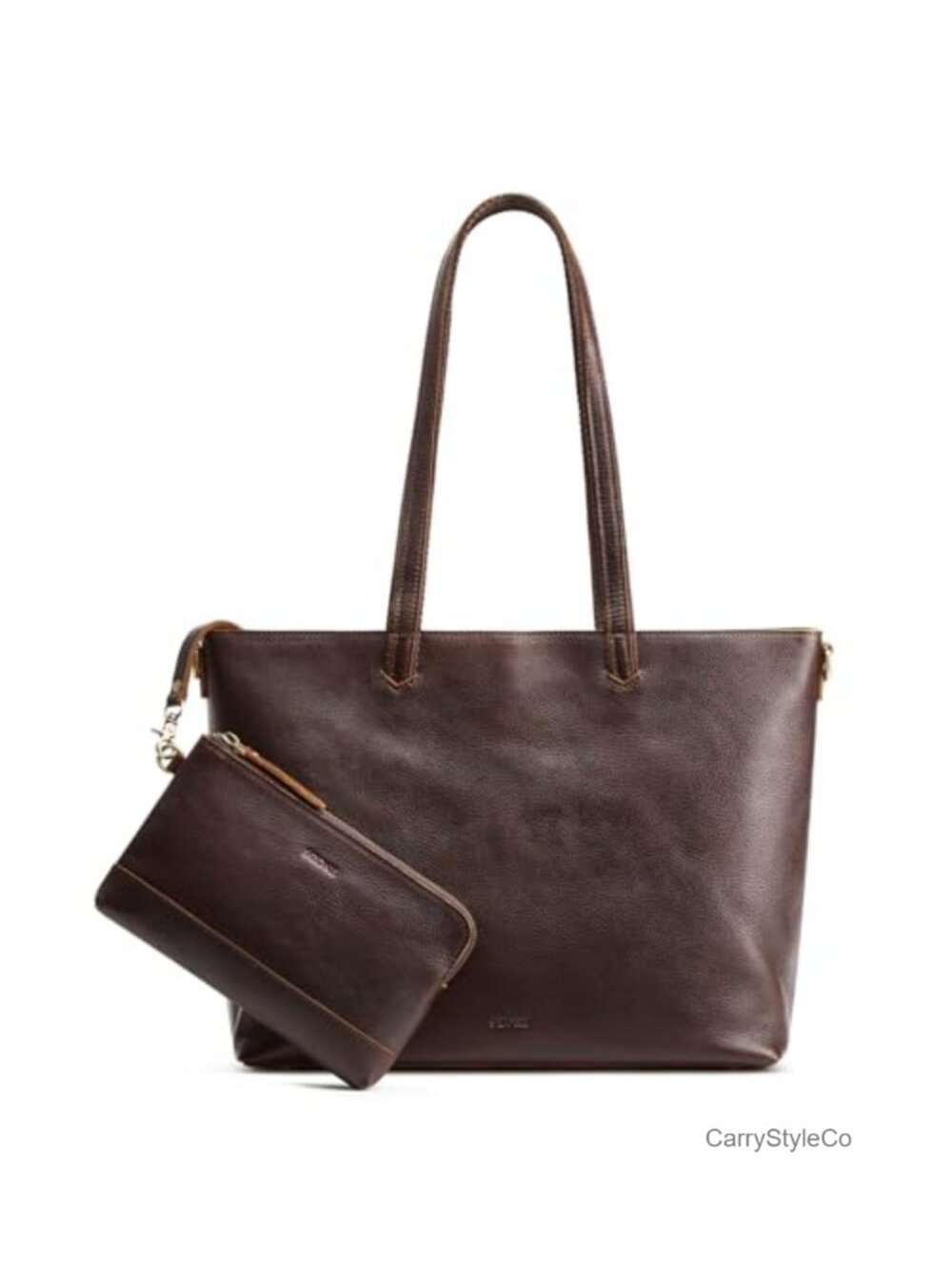 Top Grain Pebbled Cowhide Leather Tote Bag Large Shoulder Handbag